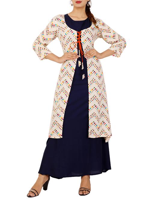 layered printed kurta - 15877075 - Very Small Image - 1