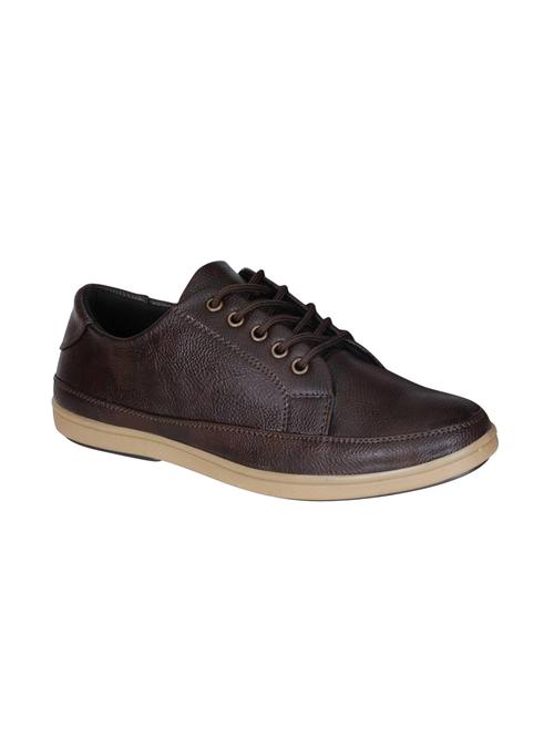 brown leatherette lace up sneakers - 15877310 - Very Small Image - 1