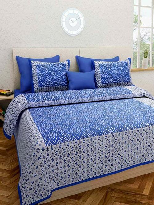cotton double bedsheet with 2 pillow covers - 15878427 - Very Small Image - 1