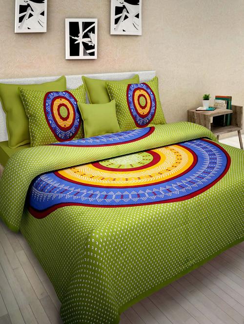 cotton double bedsheet with 2 pillow covers - 15878436 - Very Small Image - 1