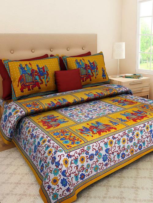 cotton double bedsheet with 2 pillow covers - 15878456 - Very Small Image - 1