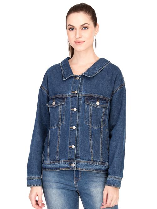 criss cross tie back denim jacket - 15878612 - Very Small Image - 1