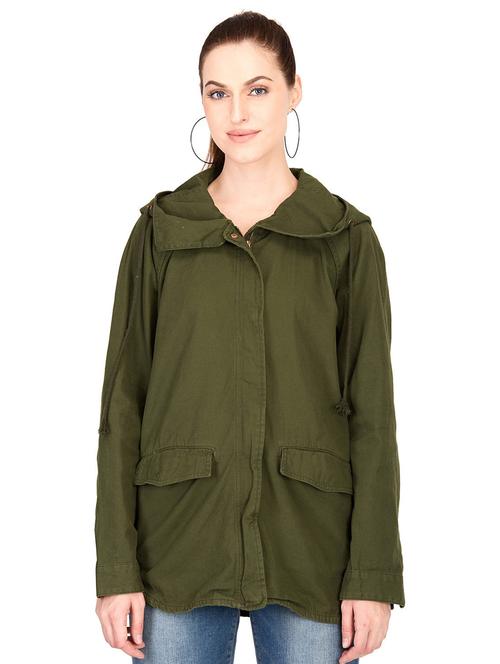 olive hooded jacket - 15878672 - Very Small Image - 1