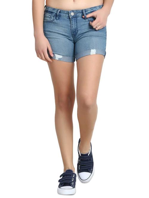 turn up hem denim shorts - 15878710 - Very Small Image - 1