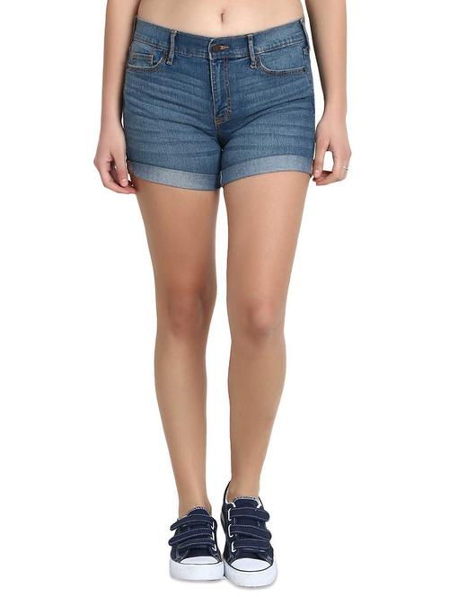 turn up hem denim shorts - 15878714 - Very Small Image - 1