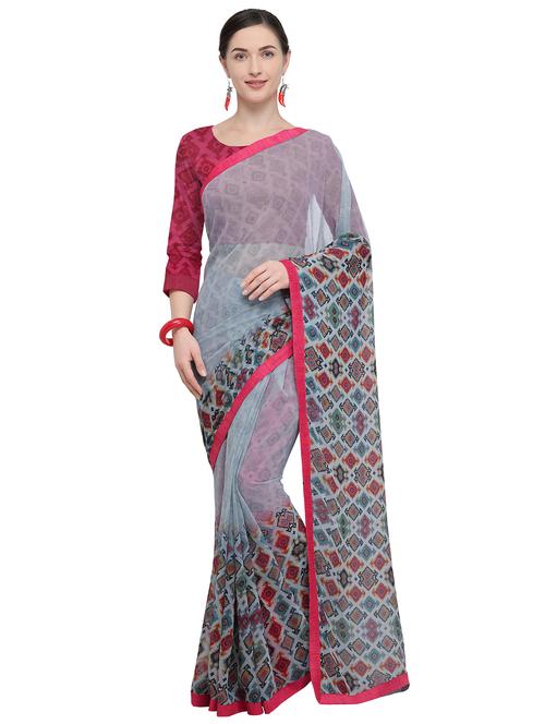 placement printed saree with blouse - 15878883 - Very Small Image - 1