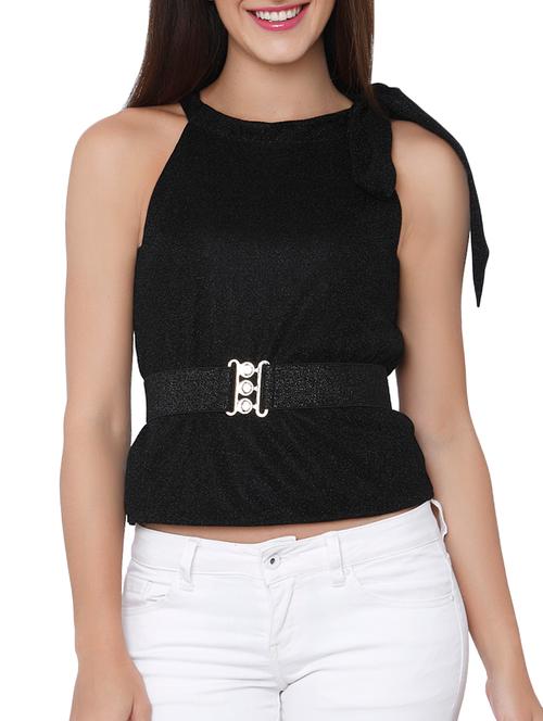 knot detail belted shimmery top - 15878970 - Very Small Image - 1
