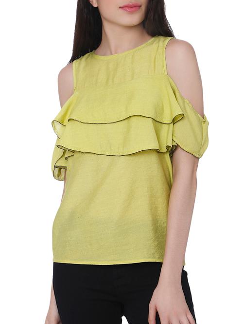 cold shoulder ruffle detail top - 15878986 - Very Small Image - 1