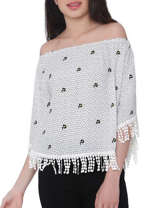 off shoulder embroidered top - 15878996 - Very Small Image - 1