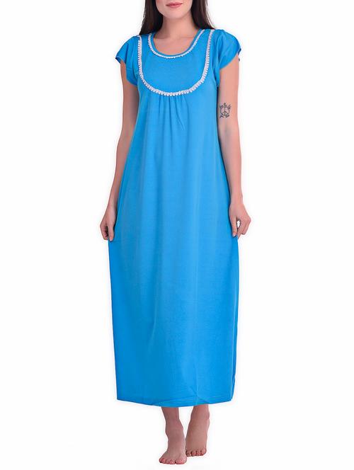 lace trim yoke detail nighty - 15879360 - Very Small Image - 1