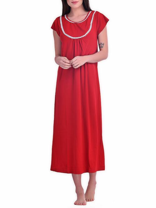 lace trim yoke detail nighty - 15879361 - Very Small Image - 1