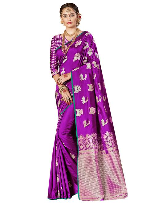 animal motif self design saree with blouse - 15879839 - Very Small Image - 1