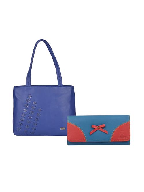 combo of leatherette (pu) regular handbag and wallet - 15880239 - Very Small Image - 1