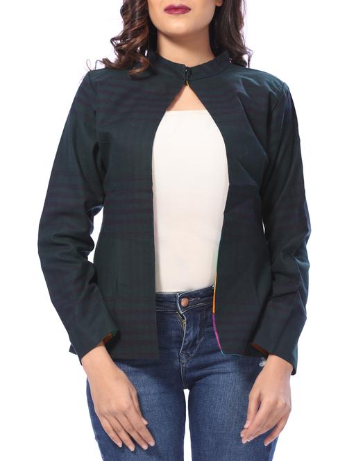 open front checkered jacket - 15880271 - Very Small Image - 1