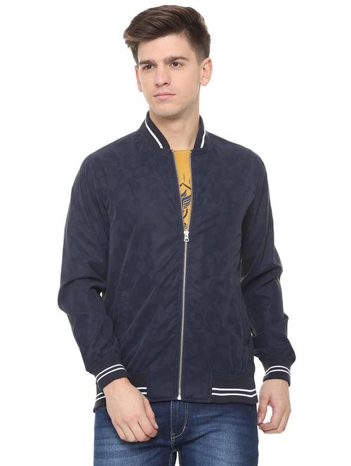navy blue polyester bomber jacket - 15880837 - Very Small Image - 1