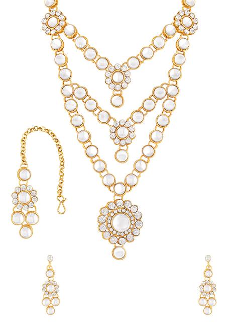 gold metal necklaces and earring - 15881500 - Very Small Image - 1