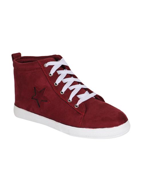 maroon lace-up sneakers - 15881527 - Very Small Image - 1