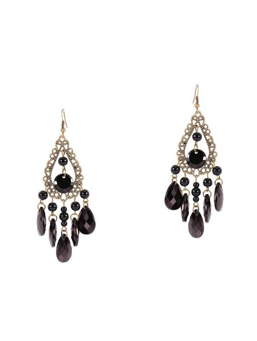 black gold plated chandellier earring - 15881677 - Very Small Image - 1