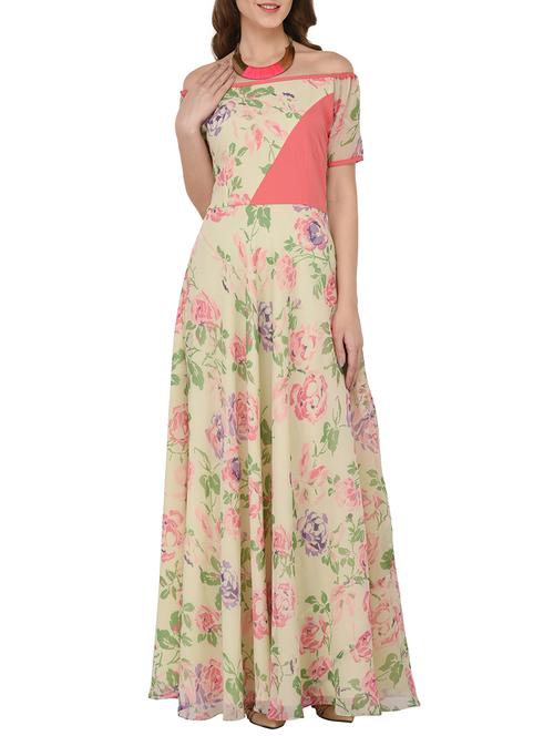 off shoulder floral maxi dress - 15882189 - Very Small Image - 1