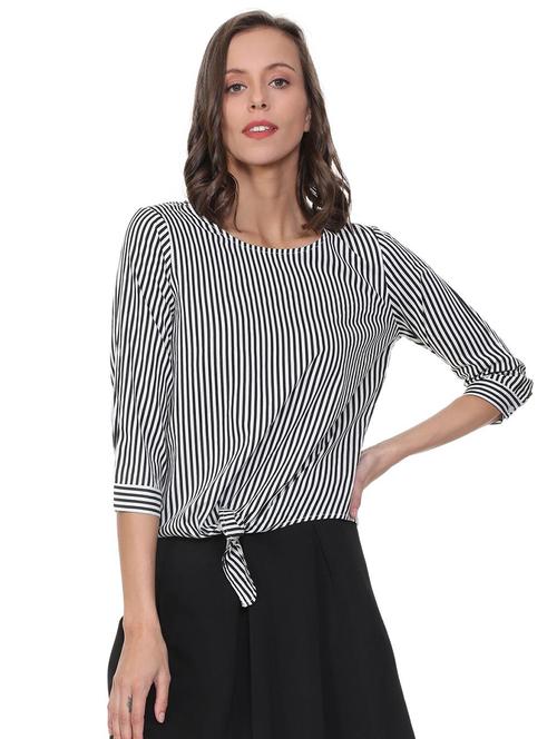 tie-knot hem striped top - 15882271 - Very Small Image - 1