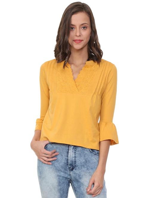 gathered sleeve embroidered top - 15882324 - Very Small Image - 1