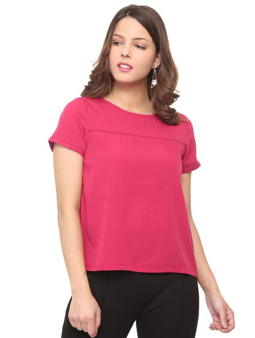 lace insert short sleeved top - 15882337 - Very Small Image - 1