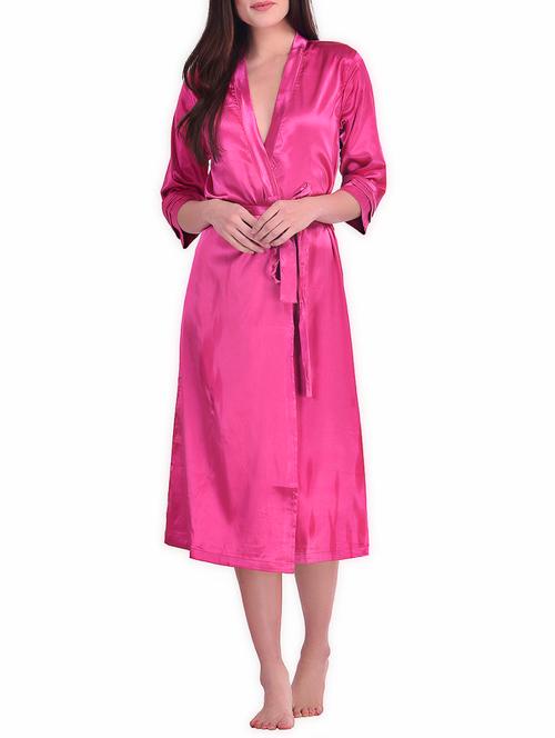 pink polyester sleepwear robe - 15882456 - Very Small Image - 1