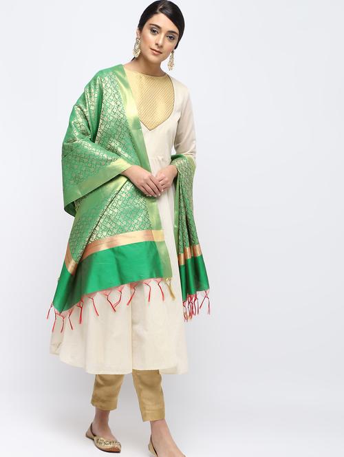 paisley zari motif banarasi dupatta - 15882625 - Very Small Image - 1