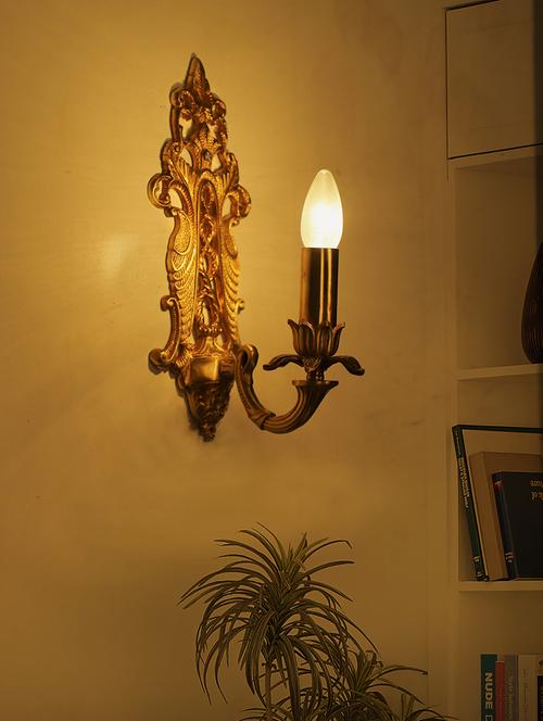 opulent aluminum french gold 1 light candle wall sconce - 15882632 - Very Small Image - 1
