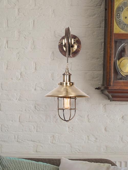 industrial barn antique pulley wall sconce - 15882729 - Very Small Image - 1