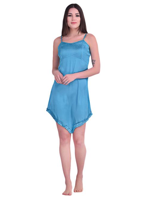 frill trim asymmetric hem nighty - 15882998 - Very Small Image - 1