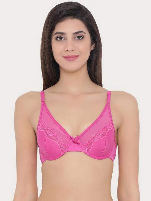lace detail bow patch plunge bra - 15883380 - Very Small Image - 1