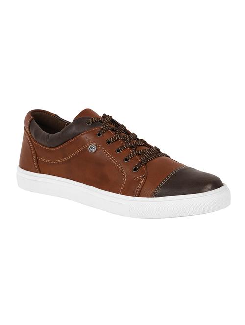 brown leather lace up sneakers - 15883879 - Very Small Image - 1