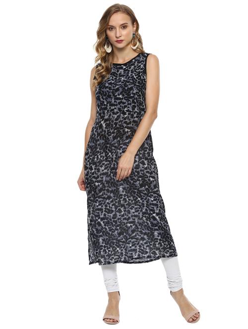 animal print straight kurta - 15884198 - Very Small Image - 1