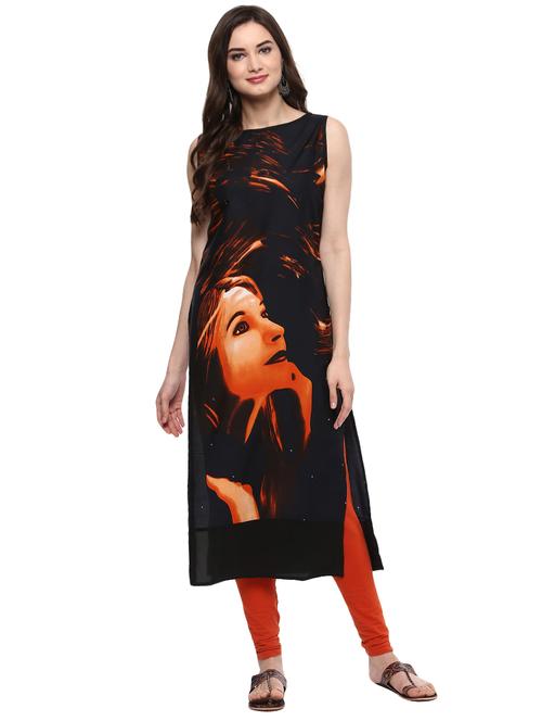 digital print straight kurta - 15884208 - Very Small Image - 1