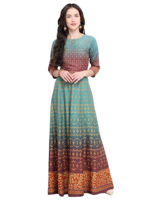 a-line printed dress - 15885353 - Very Small Image - 1