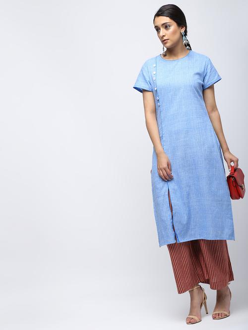 textured straight kurta - 15887516 - Very Small Image - 1