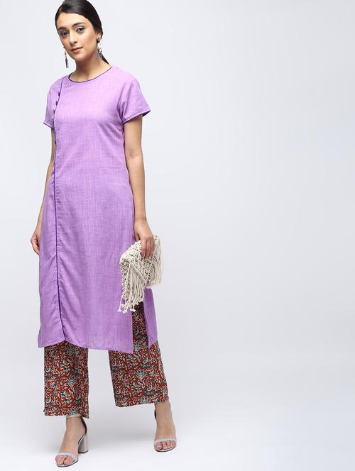 textured straight kurta - 15887517 - Very Small Image - 1
