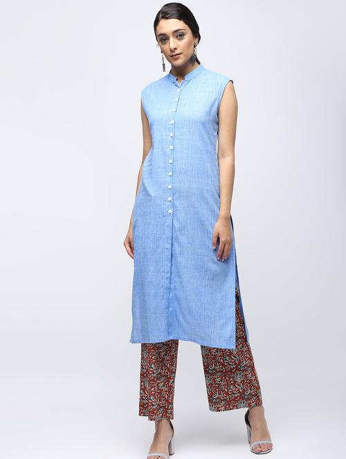 textured straight kurta - 15887518 - Very Small Image - 1