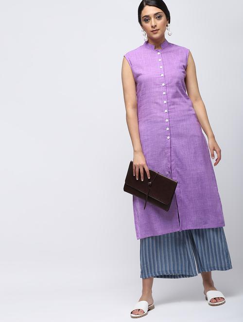 textured straight kurta - 15887519 - Very Small Image - 1
