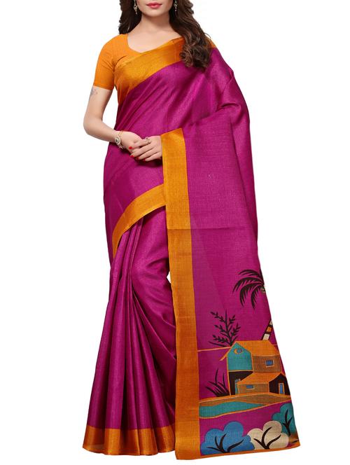 conversational printed saree with blouse - 15887683 - Very Small Image - 1