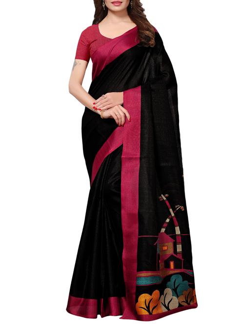 conversational printed saree with blouse - 15887684 - Very Small Image - 1