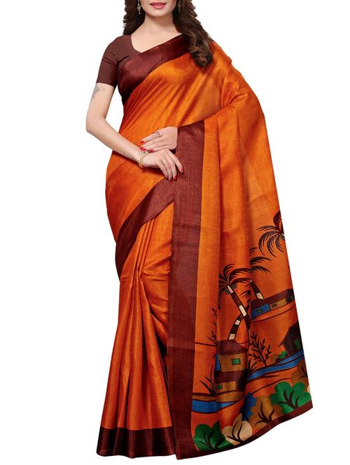 conversational printed saree with blouse - 15887687 - Very Small Image - 1