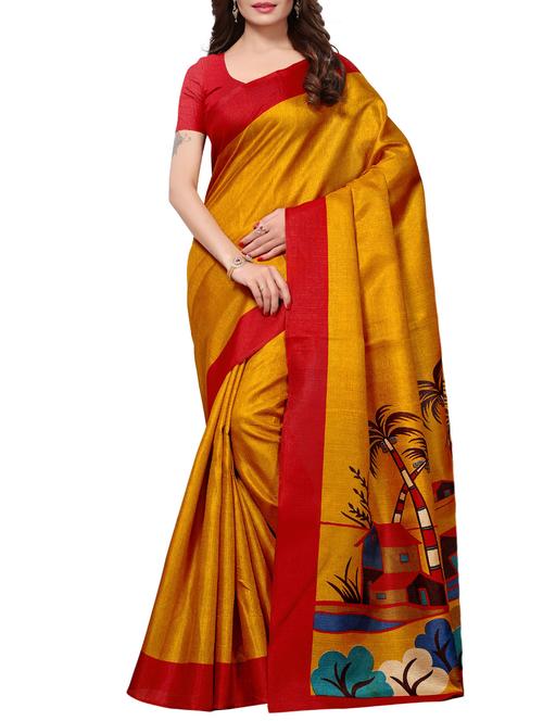 conversational printed saree with blouse - 15887688 - Very Small Image - 1