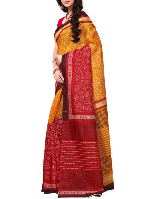 floral printed saree with blouse - 15887697 - Very Small Image - 1