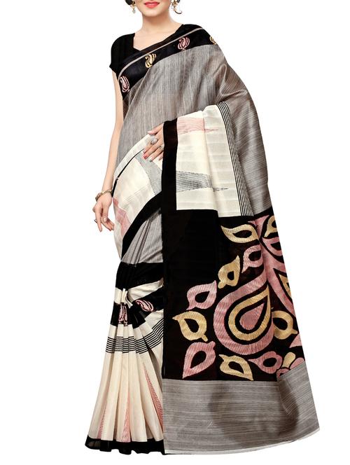 ethnic motif printed saree with blouse - 15887711 - Very Small Image - 1