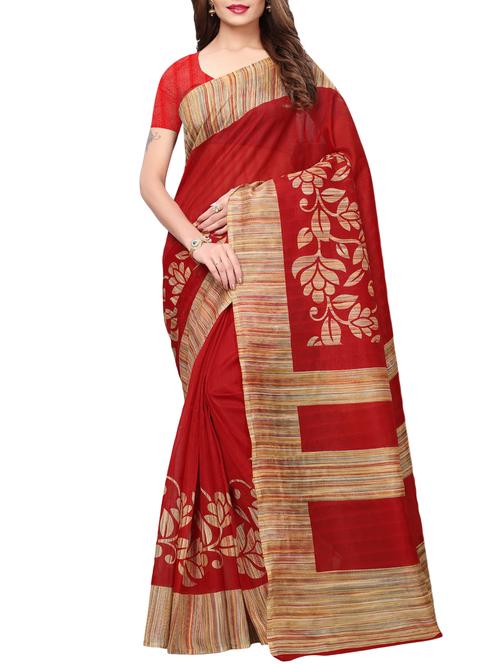 floral printed saree with blouse - 15887713 - Very Small Image - 1