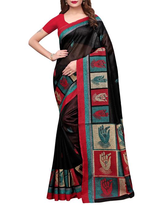 conversational printed saree with blouse - 15887718 - Very Small Image - 1