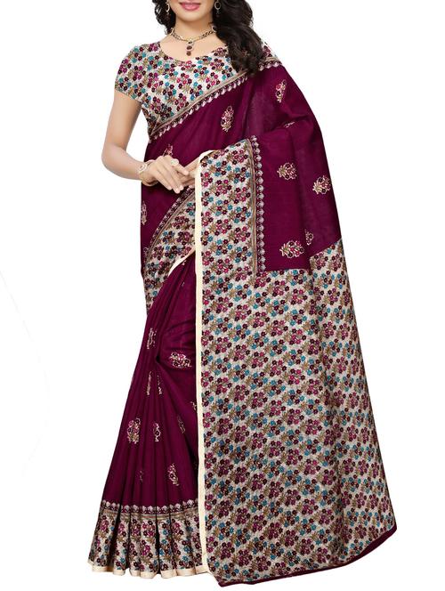 floral printed saree with blouse - 15887723 - Very Small Image - 1