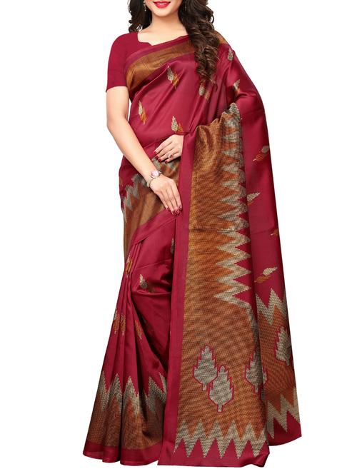 floral printed saree with blouse - 15887726 - Very Small Image - 1